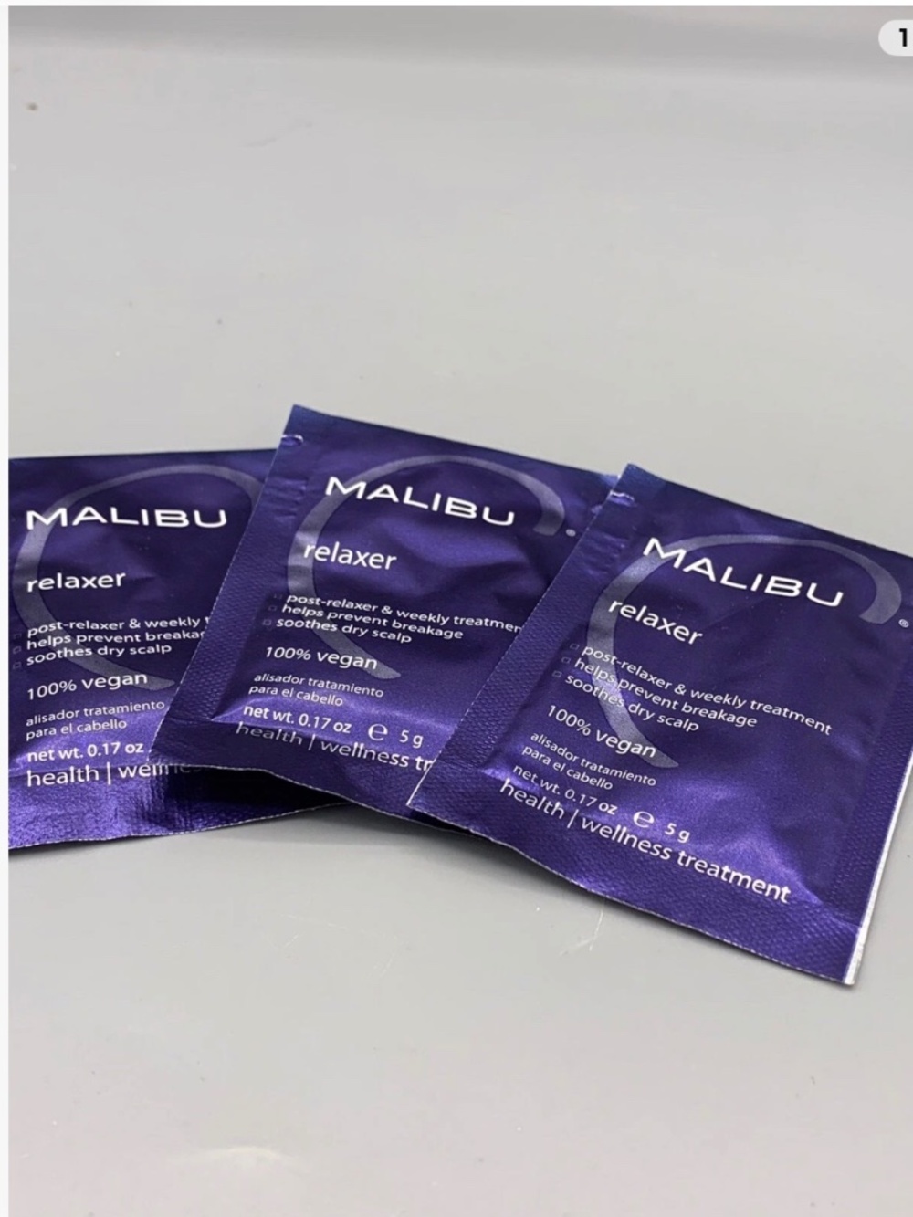 Lot 3 Malibu C Relaxer - Post relaxer & weekly treatment  5g each
